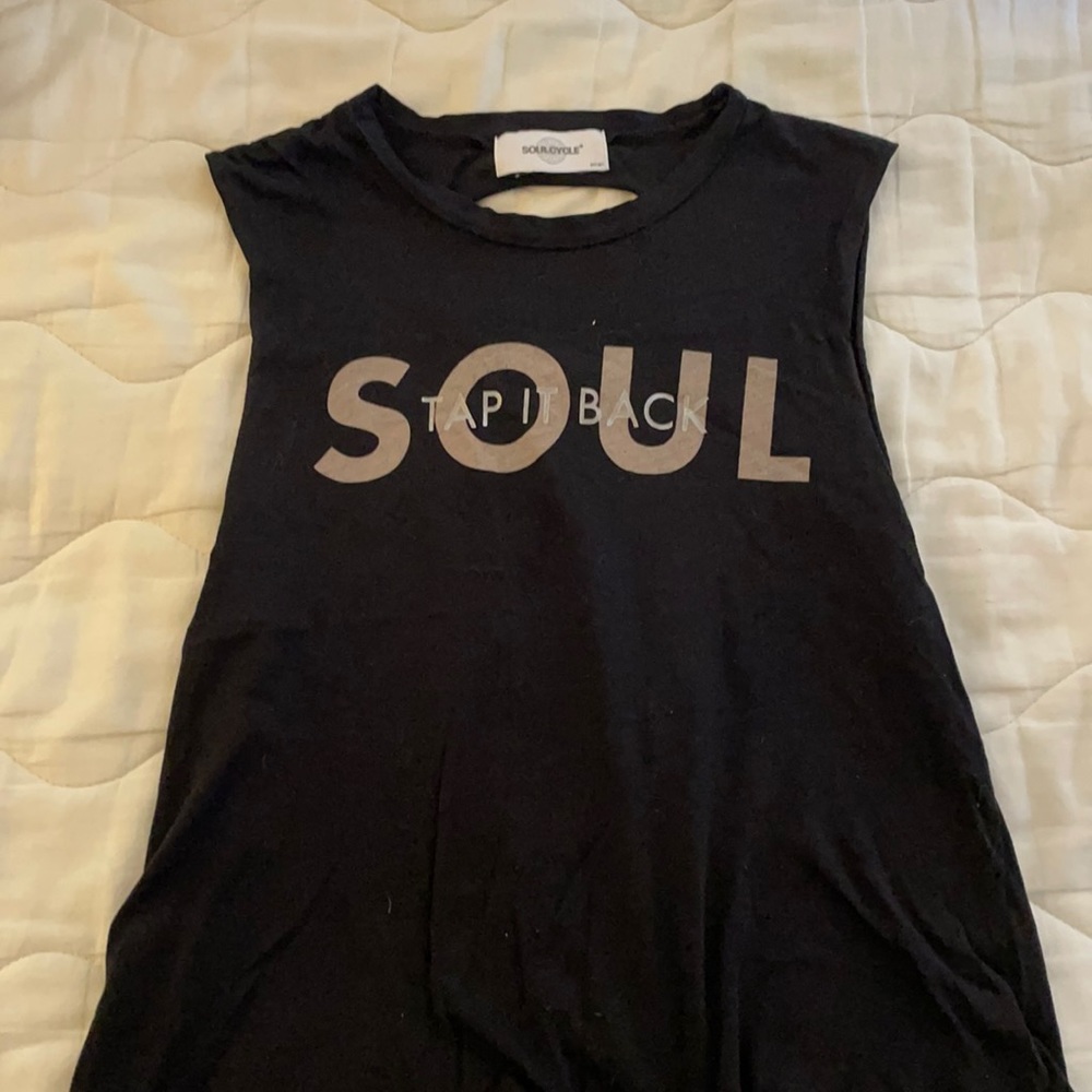 SoulCycle Tank, shredded back, EUC Sz Small